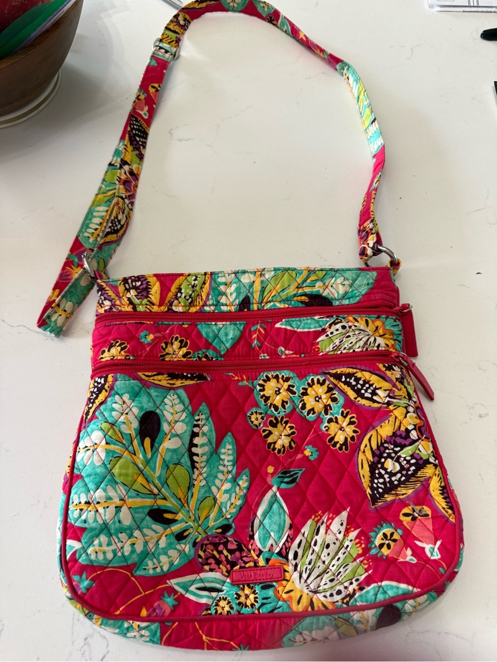 Vera Bradley rumba triple zip hipster Quilted Floral Crossbody